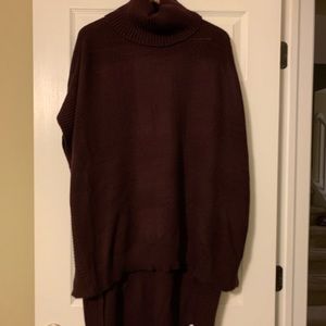 New Yorkcompany High low knit short sleeve sweater